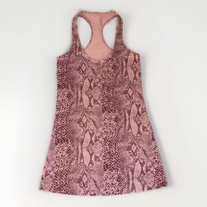 Lululemon Cool Racer Back Tank Top Pink/Burgundy Snake Skin Print Size S *No Tag